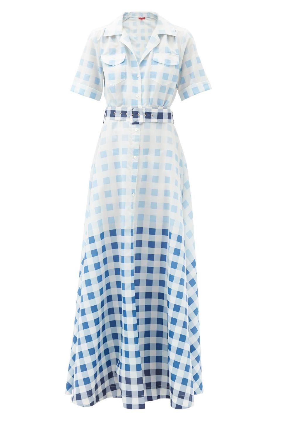 Millie gingham recycled-nylon shirtdress