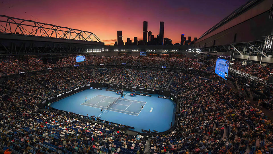 at Rod Laver Arena during the 2023 Australian Open in Melbourne on Thursday, January 26, 2023. 