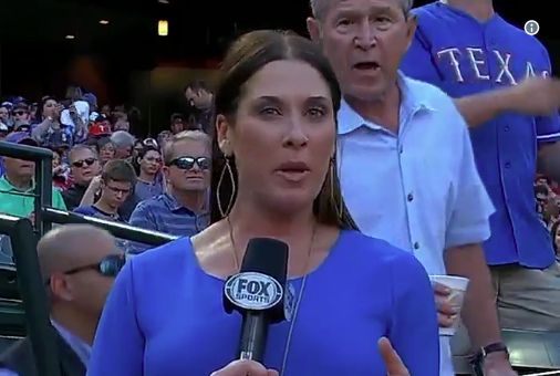 George W. Bush made an appearance on the Rangers broadcast on Wednesday.