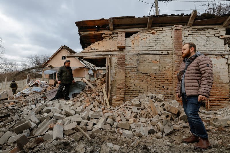 Aftermath of recent shelling in Donetsk