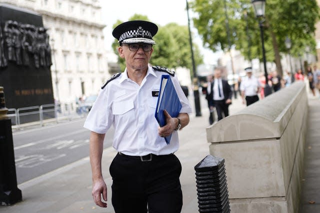 Metropolitan Police Commissioner Sir Mark Rowley leaving Downing Street, central London 