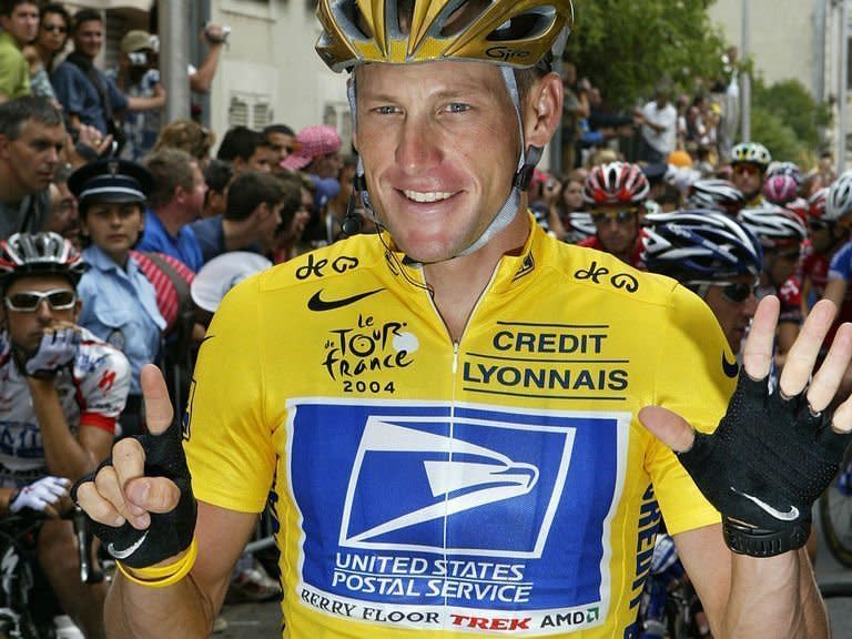 Lance Armstrong celebrates his sixth successive victory in the Tour de France, in Paris, on July 25, 2004. Seeking "tens of millions" paid to Lance Armstrong for "years of broken promises", the US government joined a lawsuit alleging the doping cyclist defrauded former sponsor US Postal Service