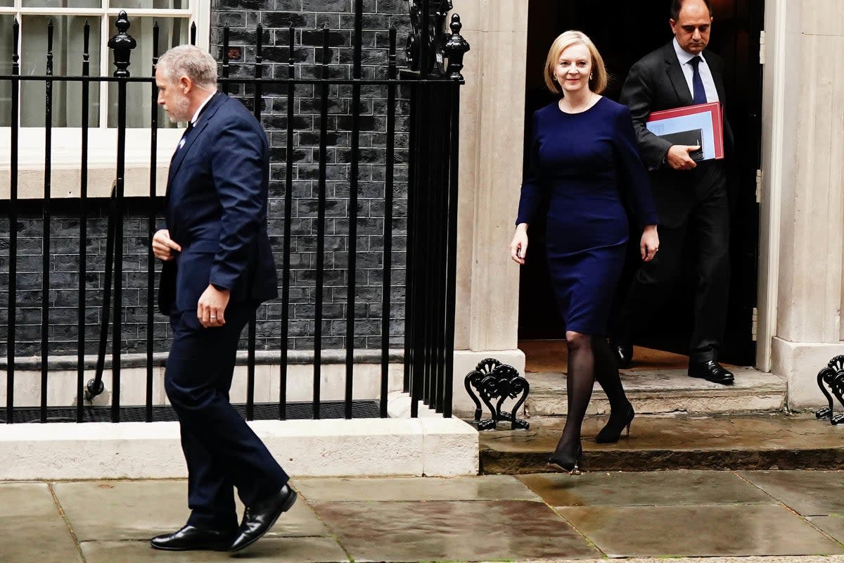 Prime Minister Liz Truss leaves 10 Downing Street as Chancellor of the Exchequer Kwasi Kwarteng prepared to deliver his mini-budget (Aaron Chown/PA) (PA Wire)