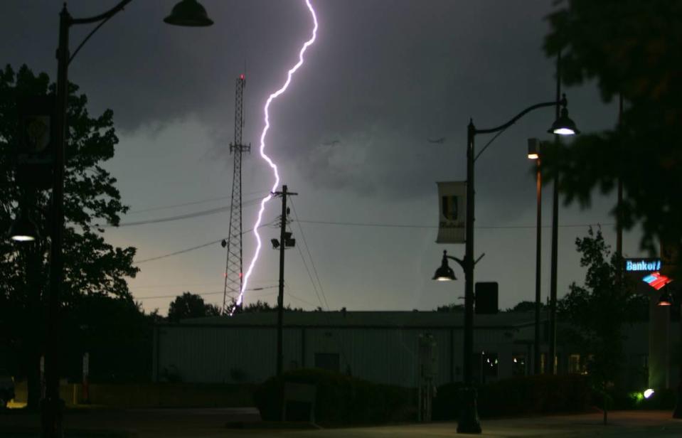 The metro-east remains in the crosshairs of potentially severe weather Friday. Jared Maples, a meteorologist with the National Weather Service of St. Louis, said Thursday morning a strong line of storms will move into the area around 7 p.m. Friday that could produce hail and possibly tornadoes, to go along with high winds.