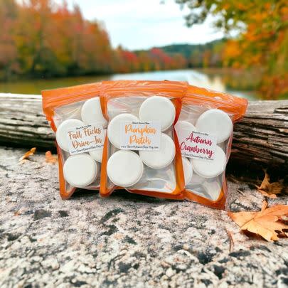 A pack of seasonal shower steamers available in a whopping 27 different autumnal scents