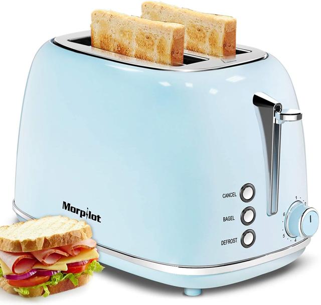 BUYDEEM 4-Slice Retro Toaster Extra Wide 1.4 Slot, Independent