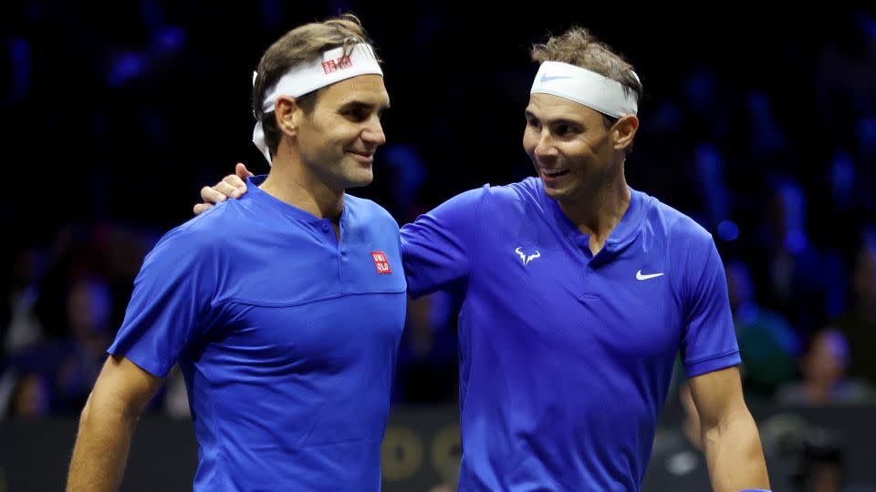 Roger Federer and Rafael Nadal played together in the final match of the Swiss star's career. - Clive Brunskill/Getty Images