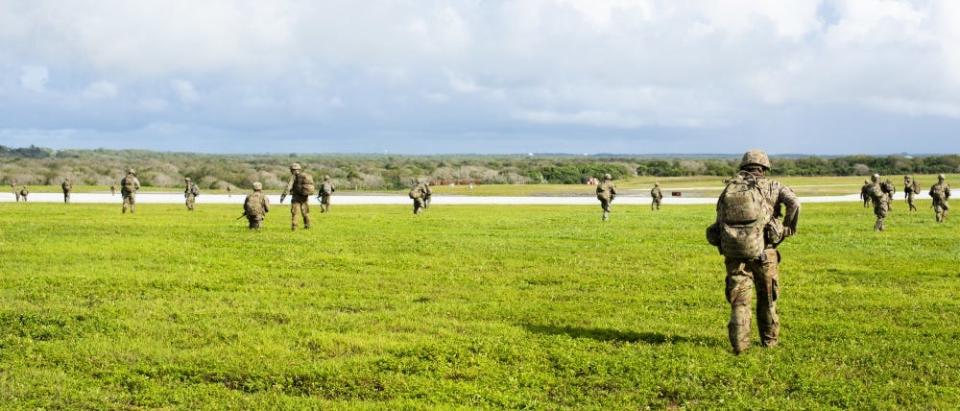 US paratroopers at Andersen Air Force Base