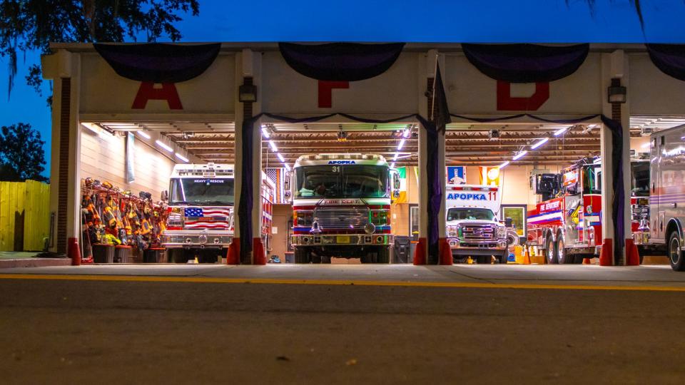 People gathered Thursday evening to honor Austin Duran, an Apopka firefighter who died on the job on June 30, 2022.