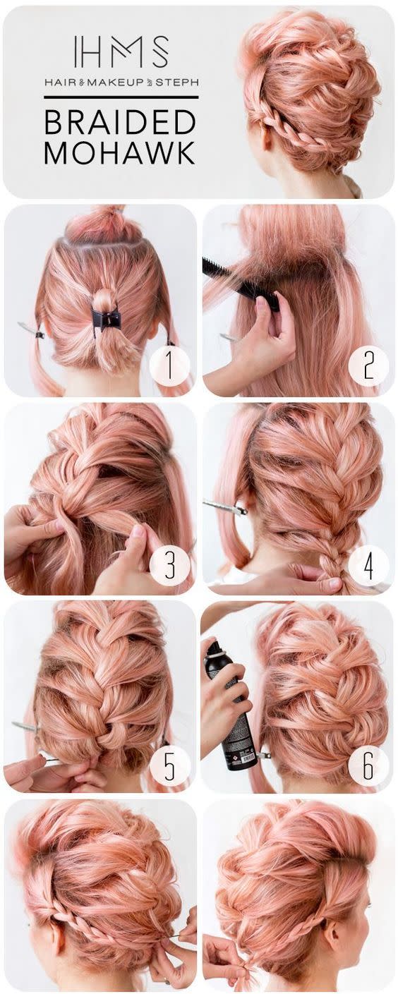 <p>This braided mohawk is just too awesome.</p><p>Get the full tutorial<a href="http://blog.hairandmakeupbysteph.com/?m=0" rel="nofollow noopener" target="_blank" data-ylk="slk:here.;elm:context_link;itc:0;sec:content-canvas" class="link "> here.</a></p>