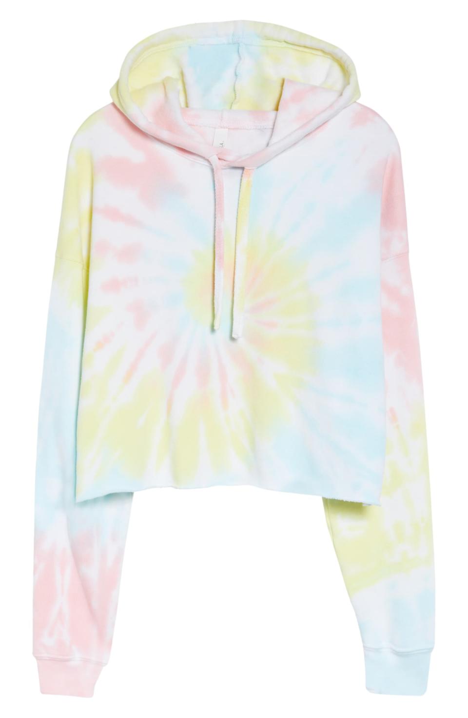 Bella + Canvas Crop Tie Dye Hoodie. Image via Nordstrom.