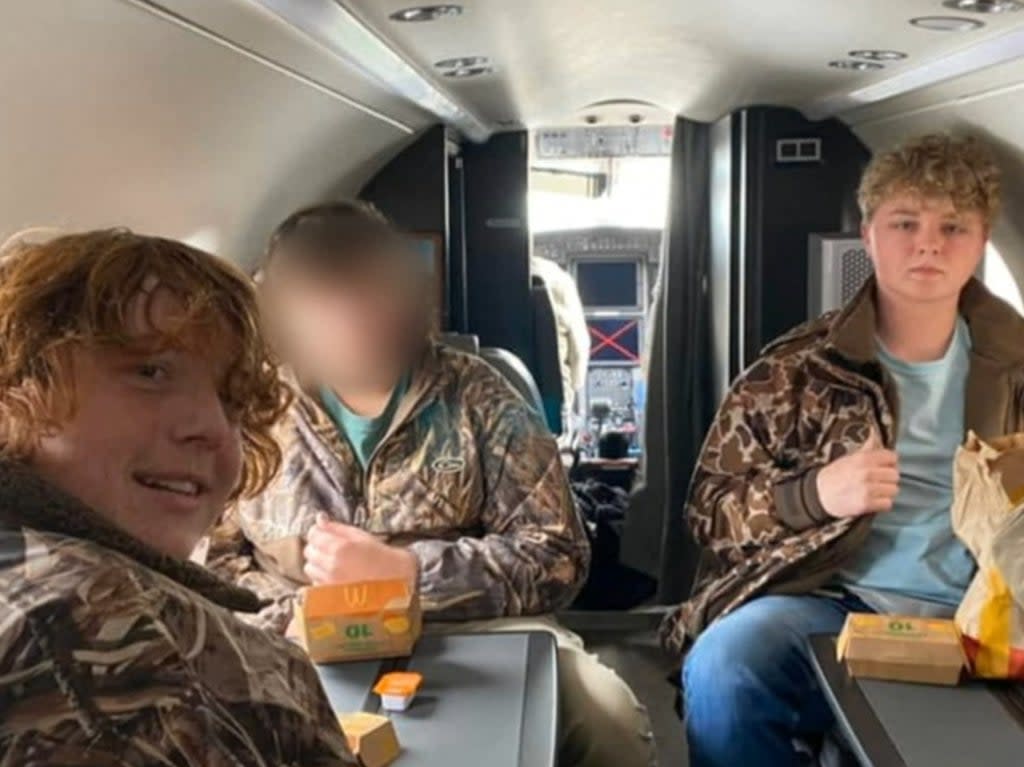 A family member shared this photo of the teens whose plane crashed off the coast of North Carolina on 13 February 2022 (Family handout via NBC News)