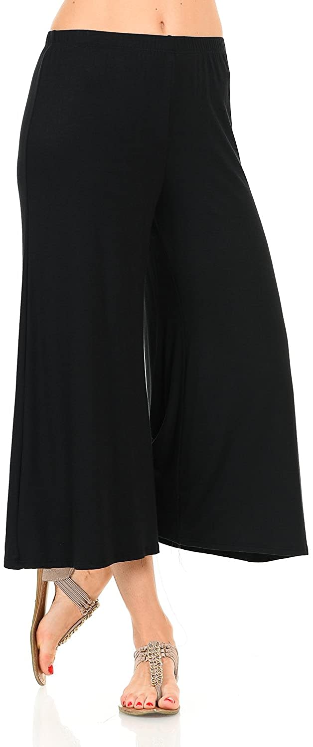 iconic luxe Women's Elastic Waist Jersey Culottes Pants