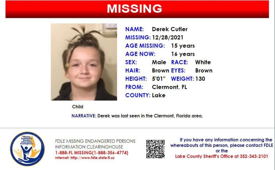 Derek Cutler was last seen in Clermont on Dec. 28, 2021