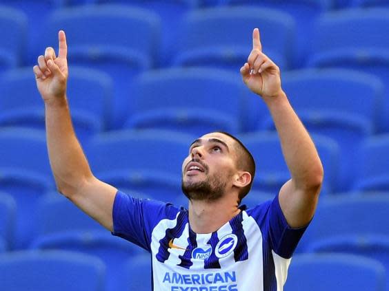 Maupay celebrates for Brighton (POOL/AFP )