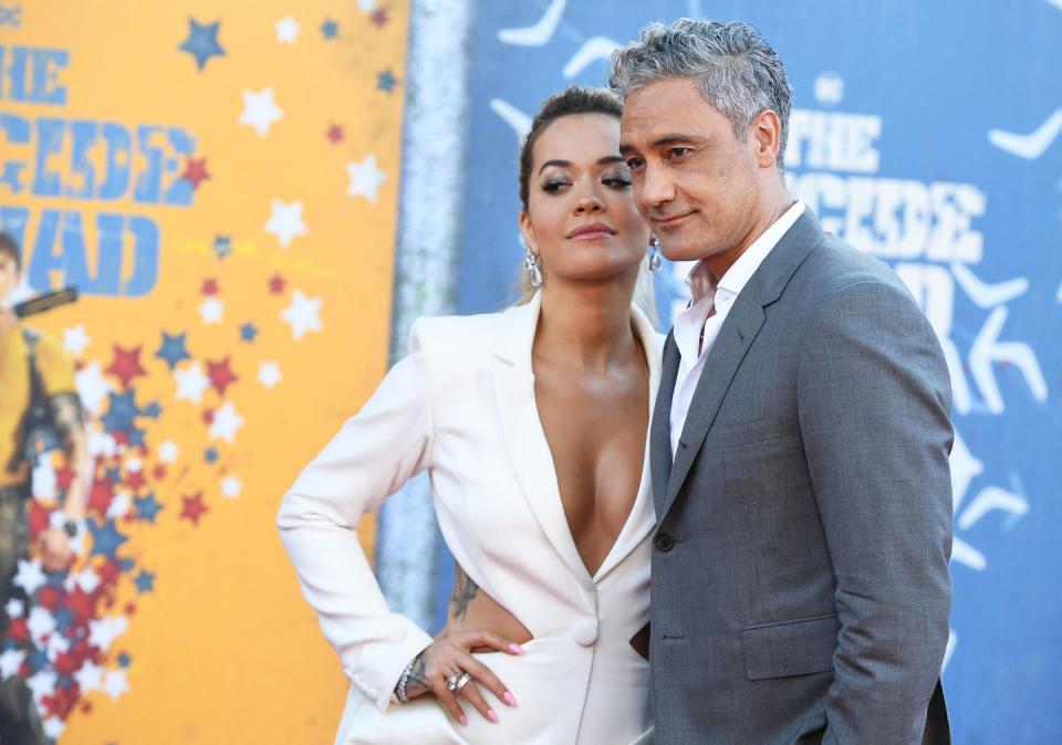 rita ora and taika waititi at the suicide squad premiere in los angeles