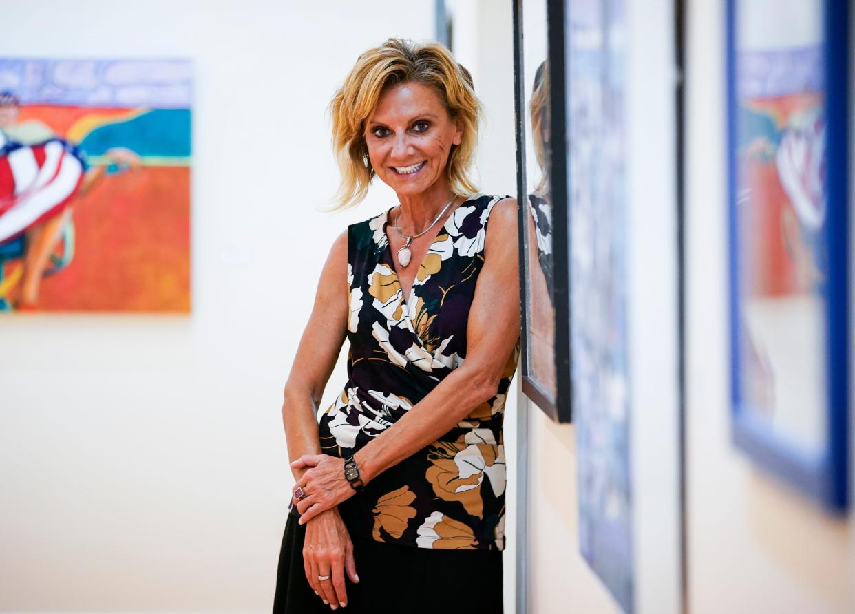 Alyona Ushe, Centers for the Arts Bonita Springs director, poses for a photo at the Center for the Arts in Bonita Springs on Thursday, July 13, 2023.