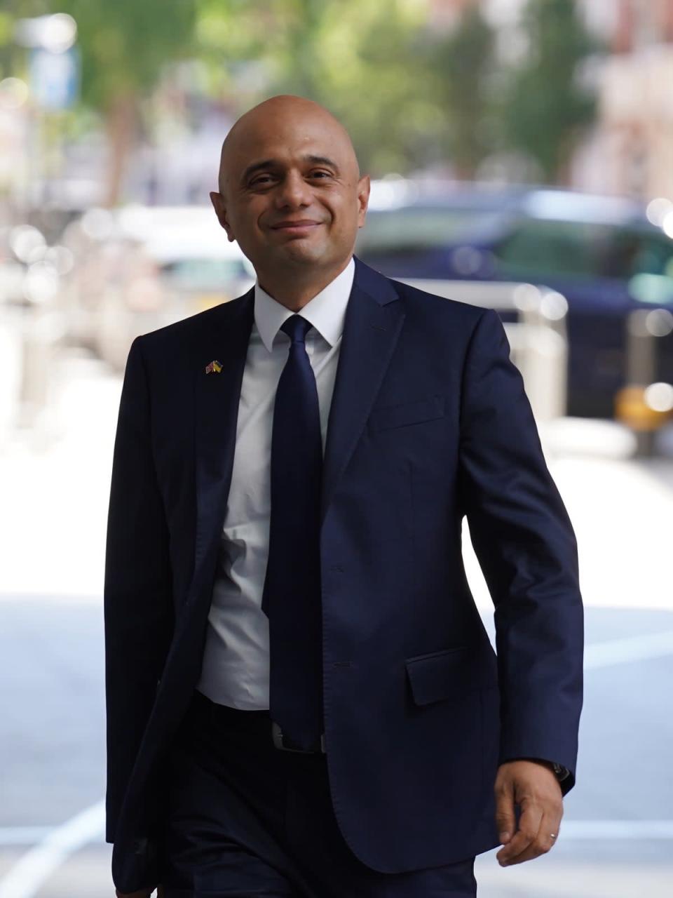 Former health secretary Sajid Javid arrives at BBC Broadcasting House in London, to appear on Sunday Morning (Stefan Rousseau/PA) (PA Wire)