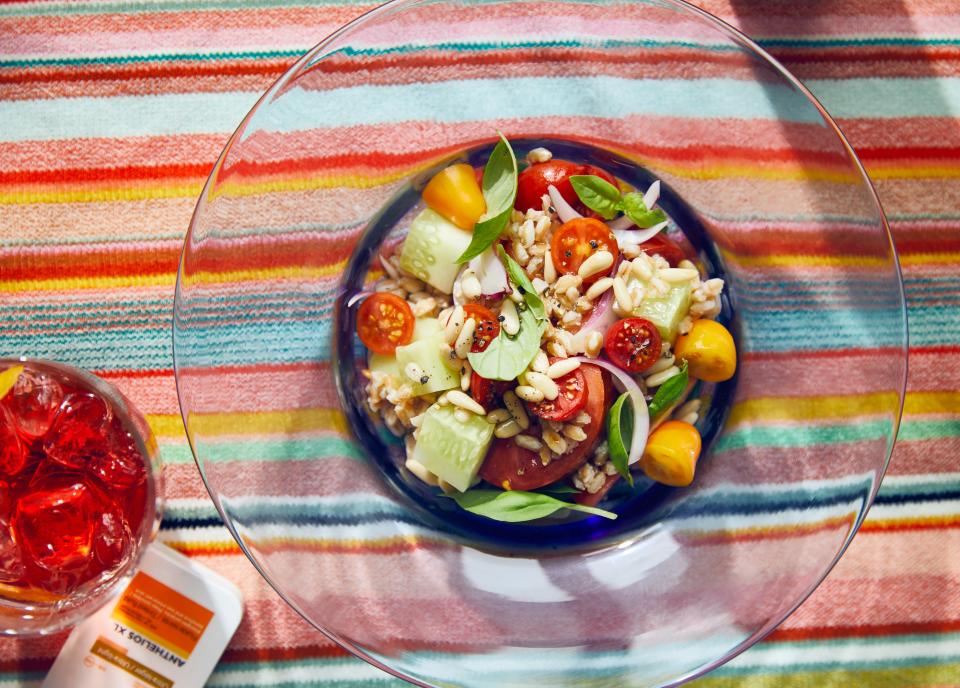 Grain Salad with Tomatoes and Cucumbers