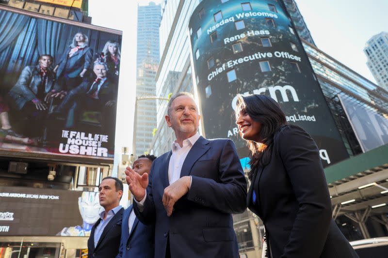 Softbank's Arm holds IPO at Nasdaq Market site in New York