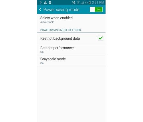 Power Saving Mode on the Galaxy Note 4