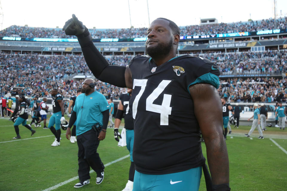 Cam Robinson is likely out for the rest of the Jaguars' season due to a torn meniscus. (Photo by Courtney Culbreath/Getty Images)
