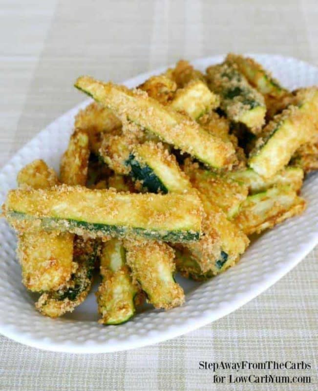 <p>Low Carb Yum</p><p>There are plenty of vegetables other than potatoes to make fries. Discover how easy it is to make your own low-carb zucchini fries with this simple recipe.</p><p><strong>Get the recipe: </strong><a href="https://lowcarbyum.com/low-carb-zucchini-fries-recipe-gluten-free/" rel="nofollow noopener" target="_blank" data-ylk="slk:Zucchini Fries;elm:context_link;itc:0;sec:content-canvas" class="link "><strong>Zucchini Fries</strong></a></p>