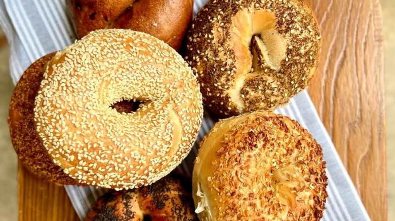 stack of Steingold's bagels