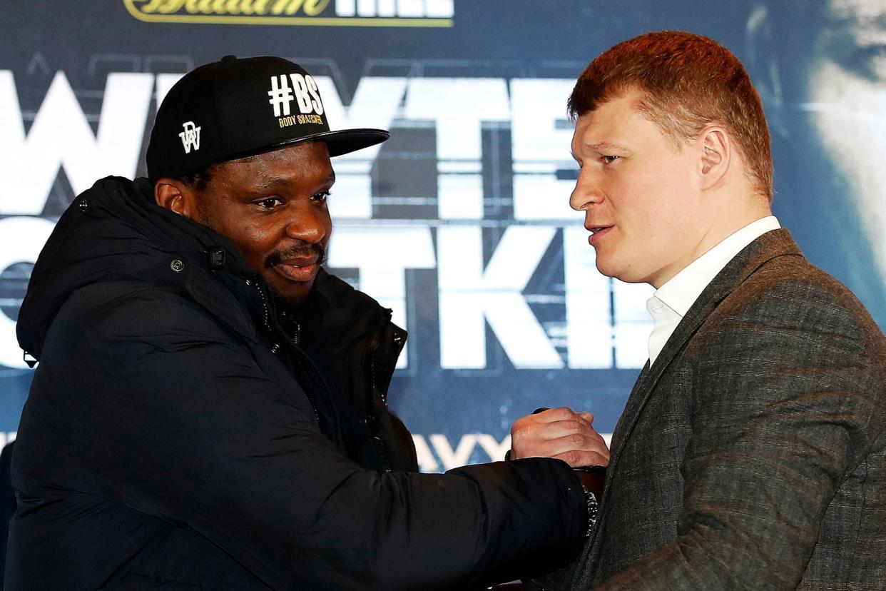 <p>Dillian Whyte is seeking revenge against Alexander Povetkin in Gibraltar</p> (PA)