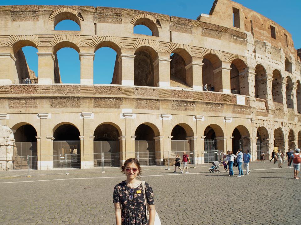 The author visits the Colosseum in Rome for the first time in October 2022.