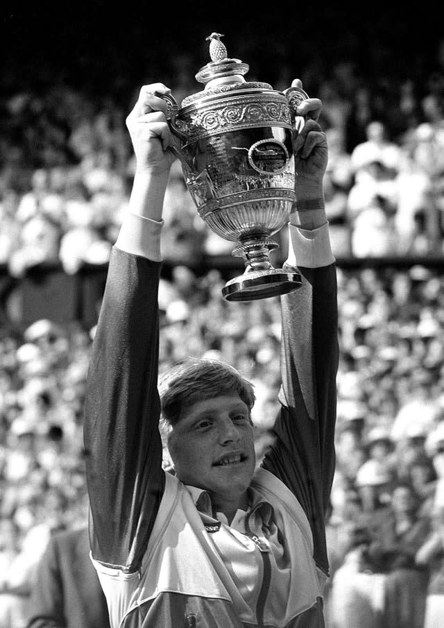 BORIS BECKER WITH TROPHY