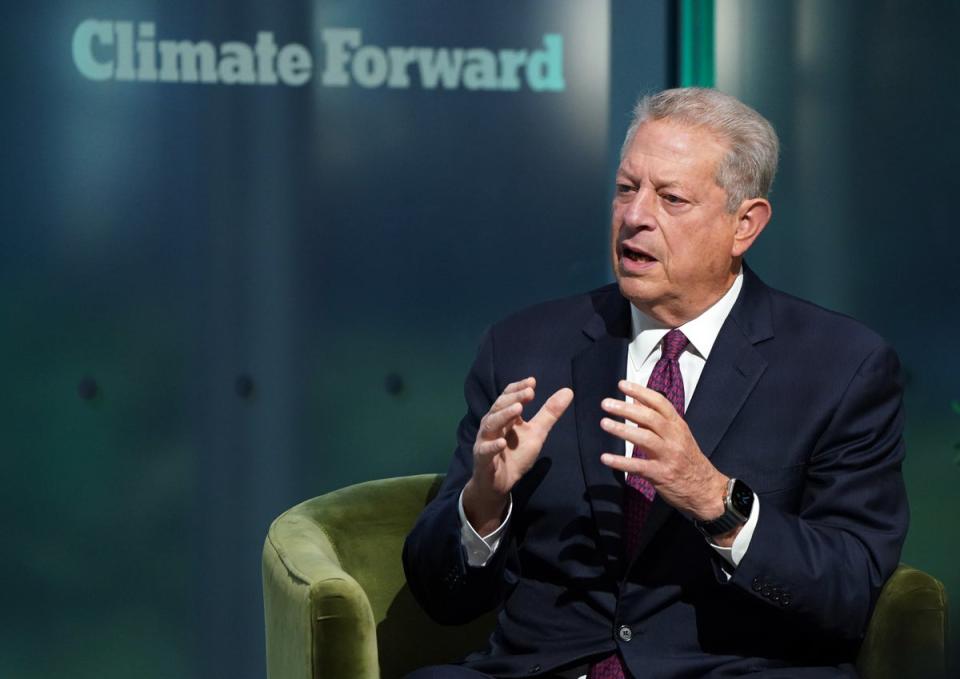 Al Gore, former Vice President of the United States, speaks onstage at The New York Times Climate Forward Summit 2023 at The Times Center on September 21, 2023 in New York City (Getty Images)