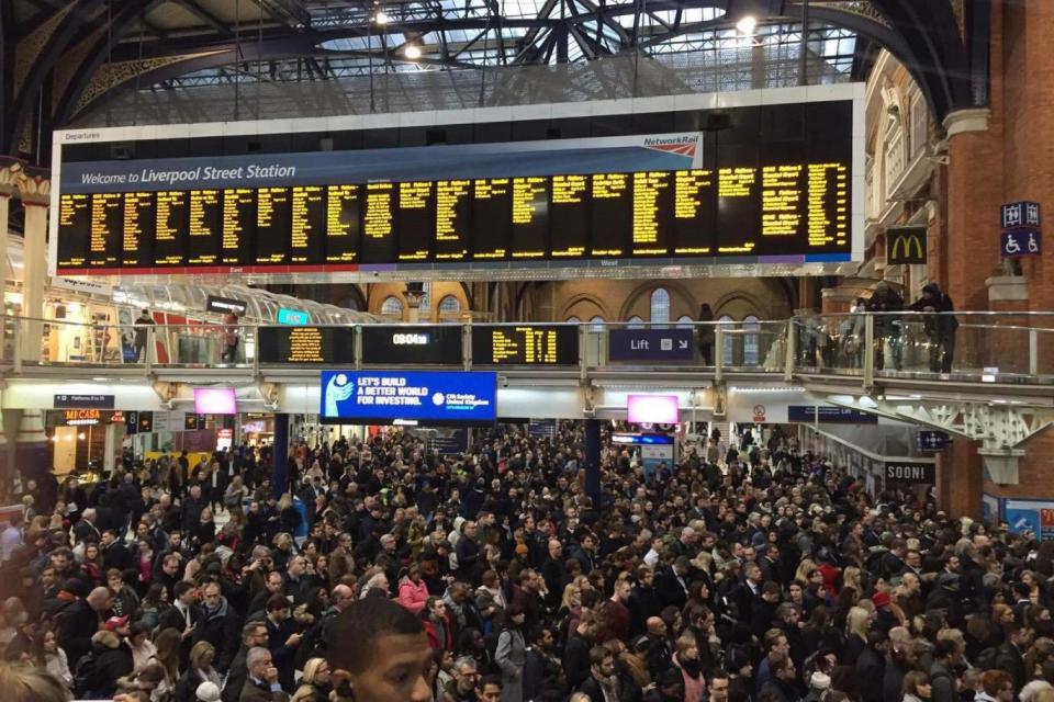 Busy: Liverpool Street train station (MailOnline)