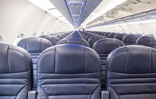 If blue makes planes feel open, we'd hate to see what red would look like. Photo: Getty