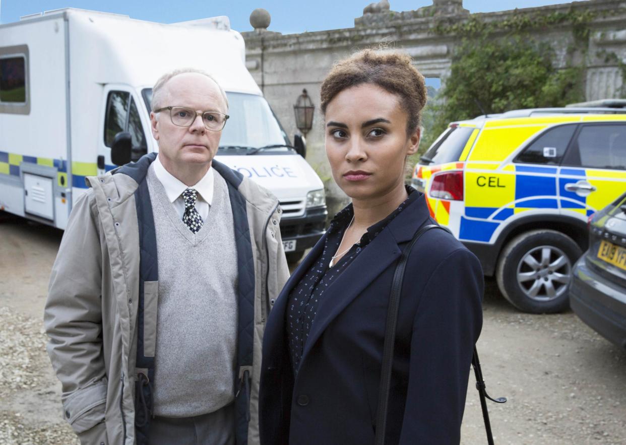 On the case: Jason Watkins and Tala Gouveia in 'McDonald & Dodds': ITV