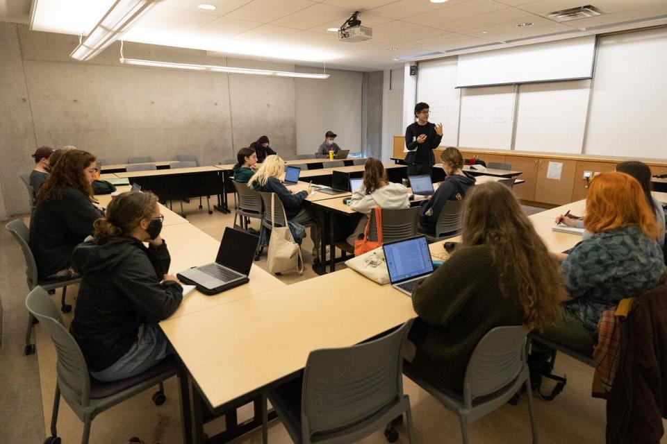 Students are shown in class at Dalhousie University in November 2022. (Robert Short/CBC - image credit)