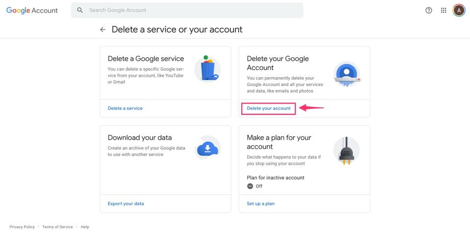 How to delete your Google account 1