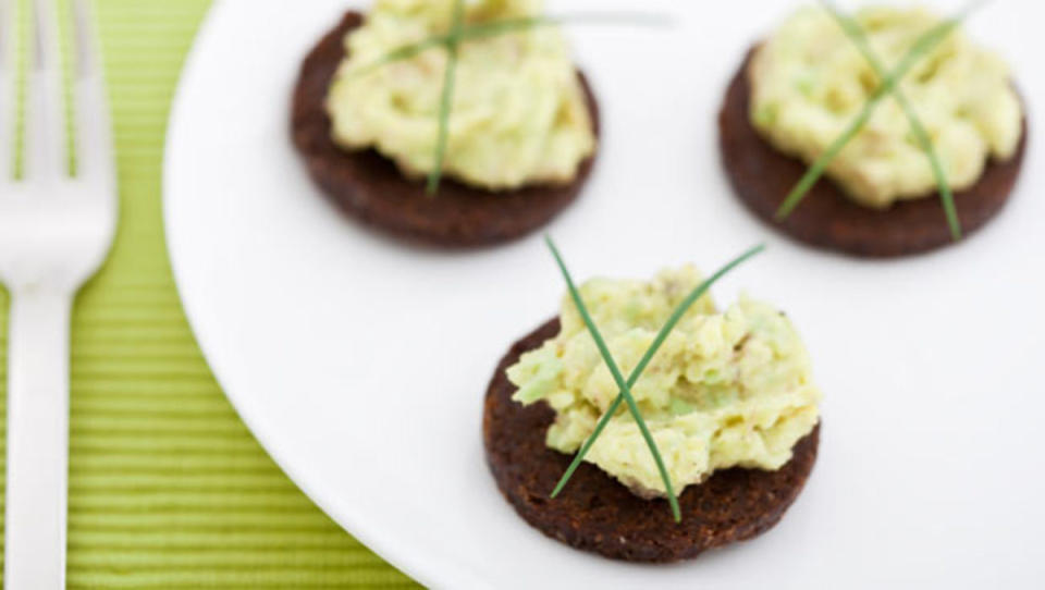 <p>iStock</p><p>The brightness of lemon gives these tiny bites a big flavor.<br></p><p><strong>Get the recipe: <a href="https://parade.com/29410/rosemaryblack/lemony-spring-pea-pesto-canapes/" rel="nofollow noopener" target="_blank" data-ylk="slk:Lemony Spring Pea Pesto Canapes;elm:context_link;itc:0;sec:content-canvas" class="link ">Lemony Spring Pea Pesto Canapes</a></strong></p>