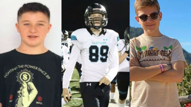 Drake Ruiz, Daniel Hawkins and Jacob Ivascu were killed in the incident, and three other teenagers hurt: CBS/Family photographs