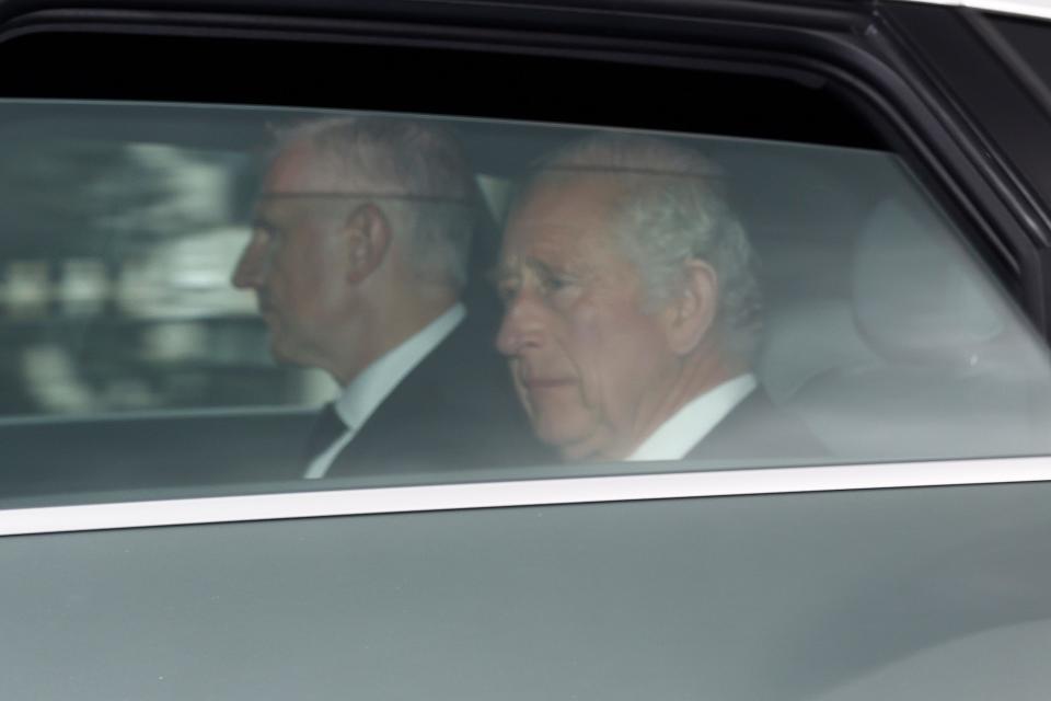 King Charles III leaves Balmoral on September 9, 2022, following the death of Queen Elizabeth II.