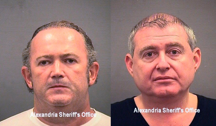 These images provided by the Alexandria Sheriff’s Office shows booking mugshots of Igor Fruman (left) and Lev Parnas, associates of Rudy Giuliani who were arrested on an indictment that includes charges of violating campaign finance laws. The men had key roles in Giuliani's efforts to launch a Ukrainian corruption investigation against Biden and his son, Hunter.