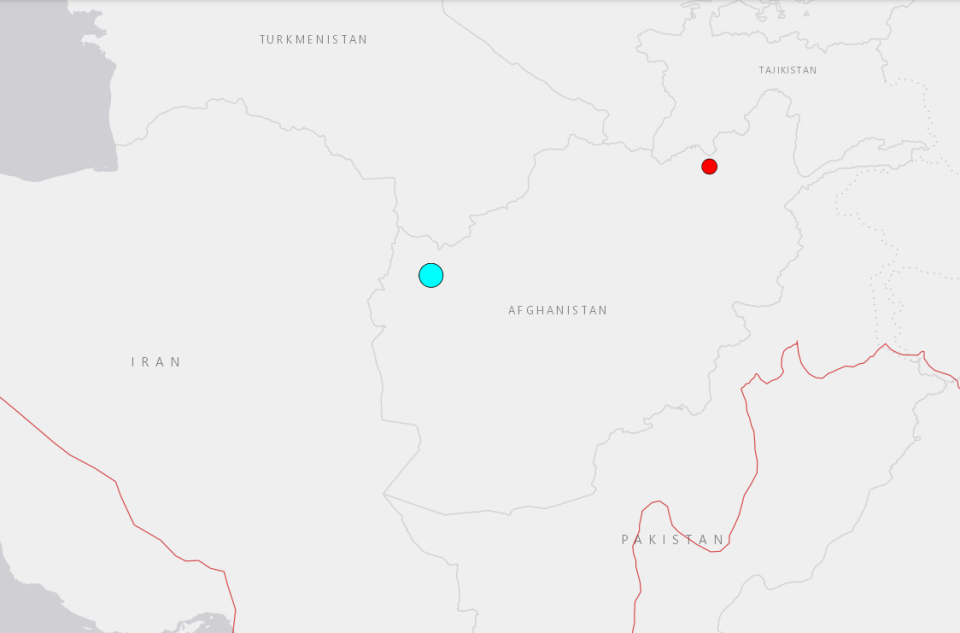 <strong>阿富汗赫拉特再度發生規模6.3強震。（圖／翻攝自USGS）</strong>