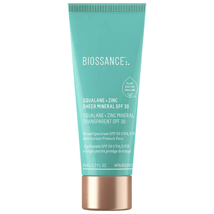 Biossance Squalane + Zinc Sheer Mineral Sunscreen SPF 30. Image via Sephora.