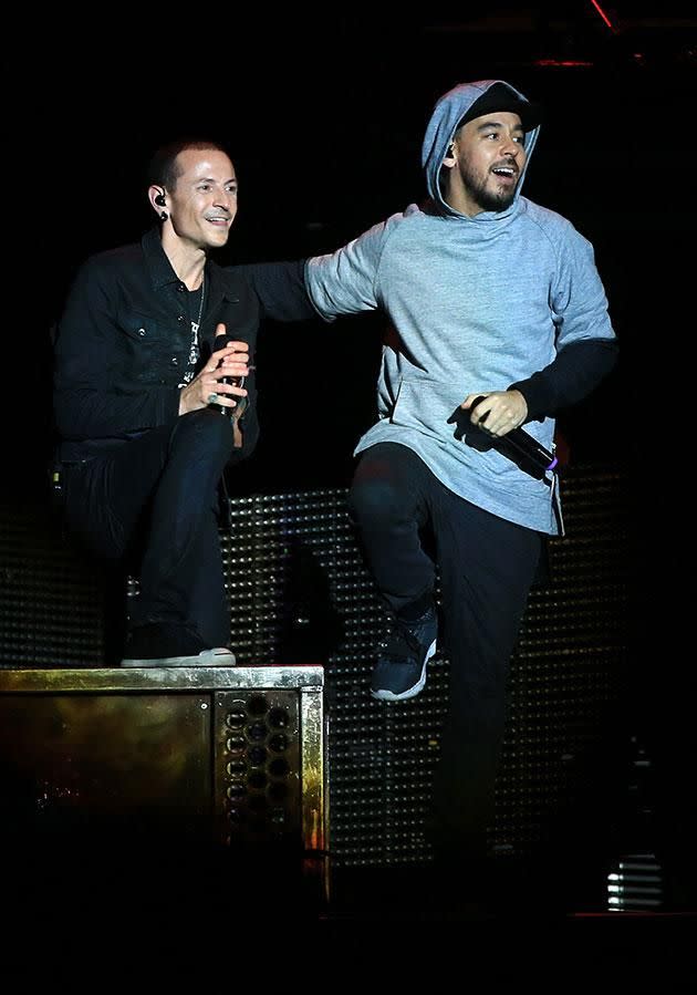 Chester's bandmate Mike Shinoda (pictured onstage with Linkin Park in 2015) has confrimed the news, saying he's 