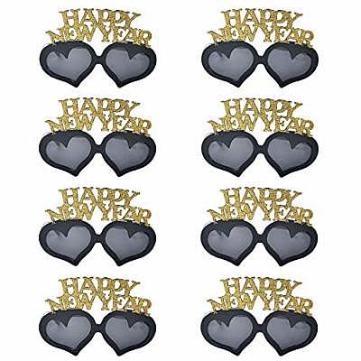 8 Pack Happy New Year Celebration Party Sunglasses 2020 Decoration Eyeglasses (Credit: Amazon)