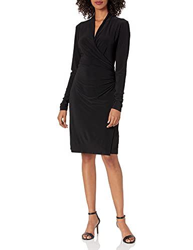 Norma Kamali Women's Long Sleeve Side Drape Dress