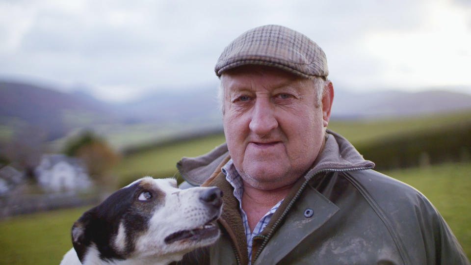 Sheep Farmer David Phillips at Tylebrythos farm in the Brecon Beacons. (ITV Cymru Wales)