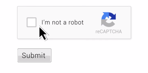 I'm not a robot checkbox