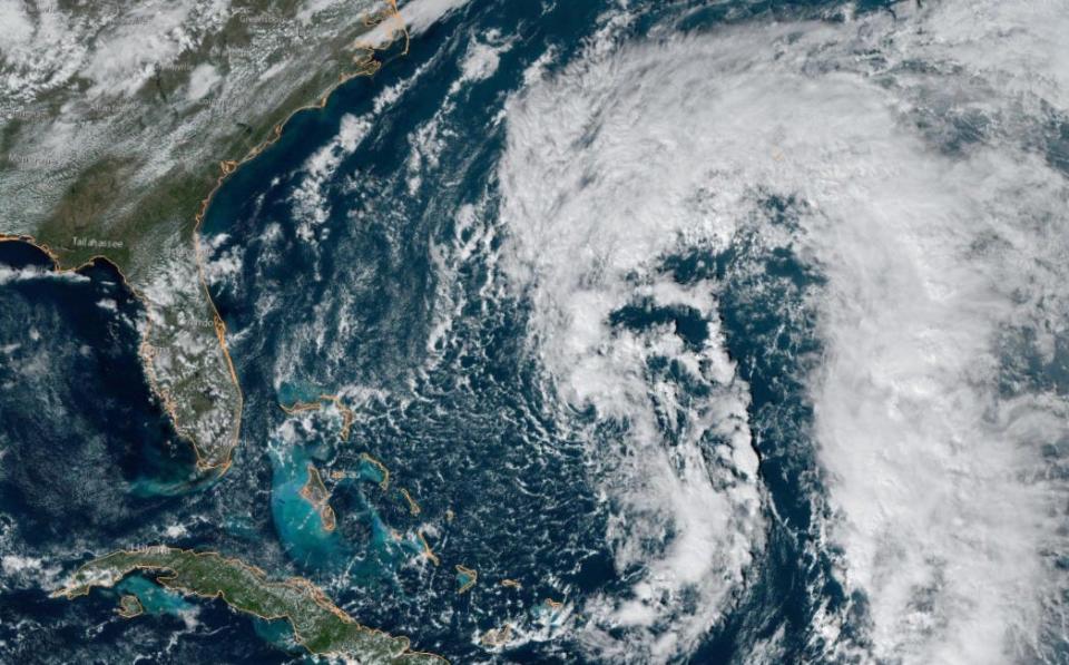 Subtropical Storm Nicole approaches the Florida coast Monday, Nov. 7, 2022.