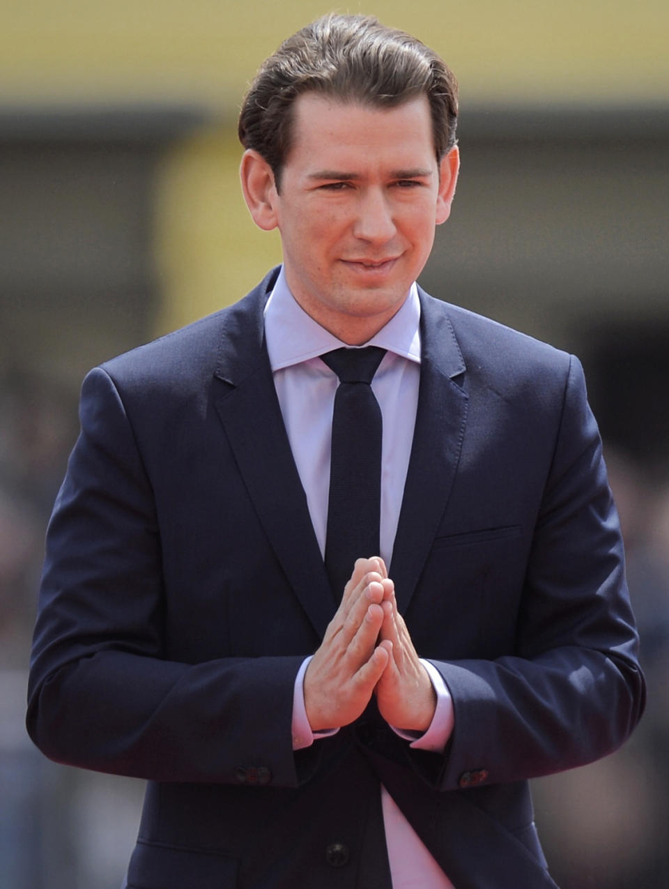 Austrian Chancellor Sebastian Kurz arrives for an EU summit in Sibiu, Romania, Thursday, May 9, 2019. European Union leaders on Thursday start to set out a course for increased political cooperation in the wake of the impending departure of the United Kingdom from the bloc. (AP Photo/Andreea Alexandru)